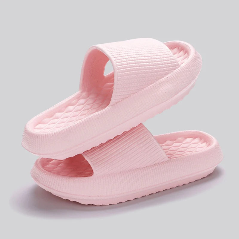 Lucyever 2024 Summer Non-slip Soft Cloud Slippers Women Comfy Eva Thick Platform Slides Woman Couple Bathroom Home Flip Flops 45