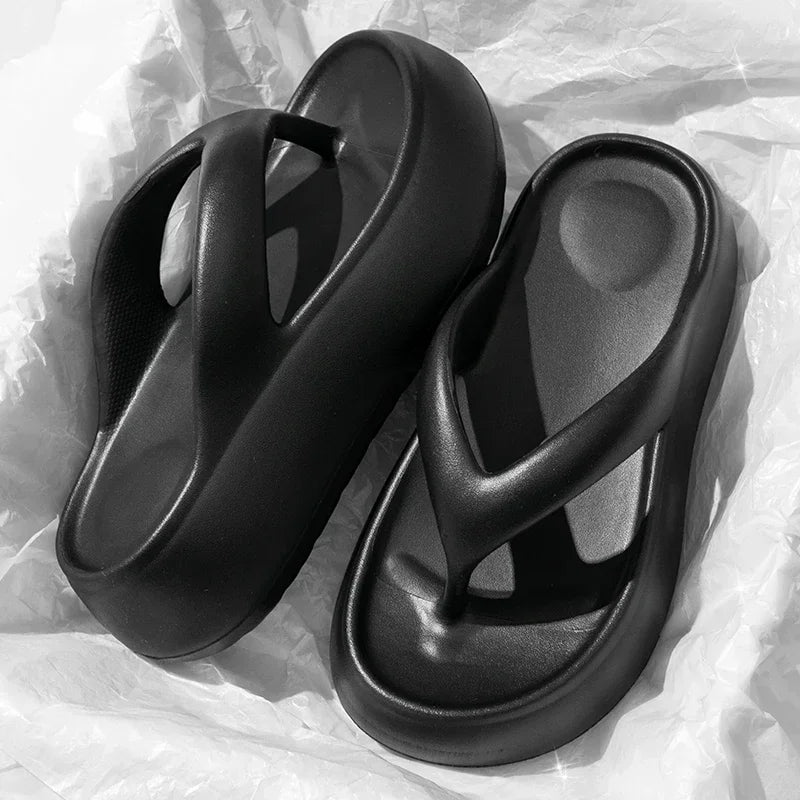 Summer Thick Bottom EVA Flip Flops for Women Non Slip Platform Sandals Woman Fashion Clip Toe Outdoor Slippers Soft Beach Slides