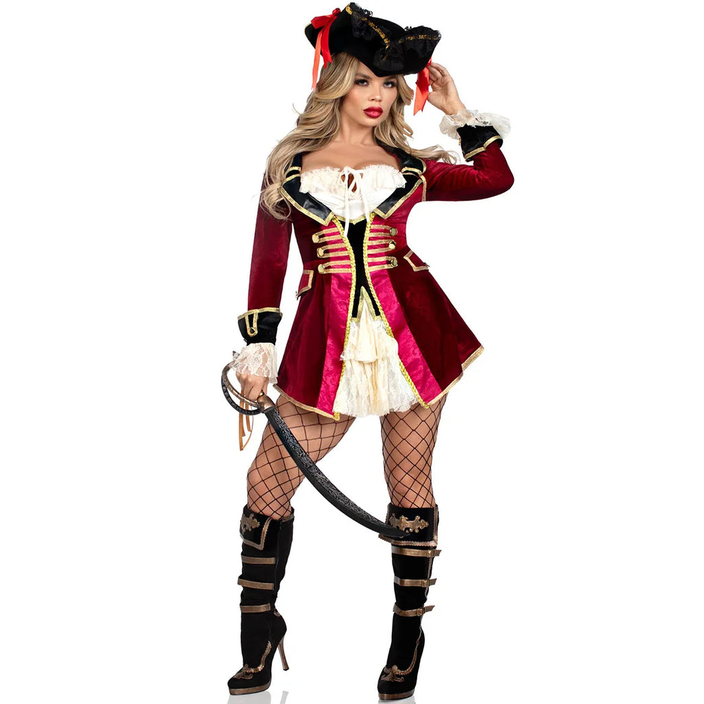Halloween Costumes Sexy Women Medieval Pirate Costume S-XL Viking Caribbean Cosplay Carnival Festival Party Halloween Outfit