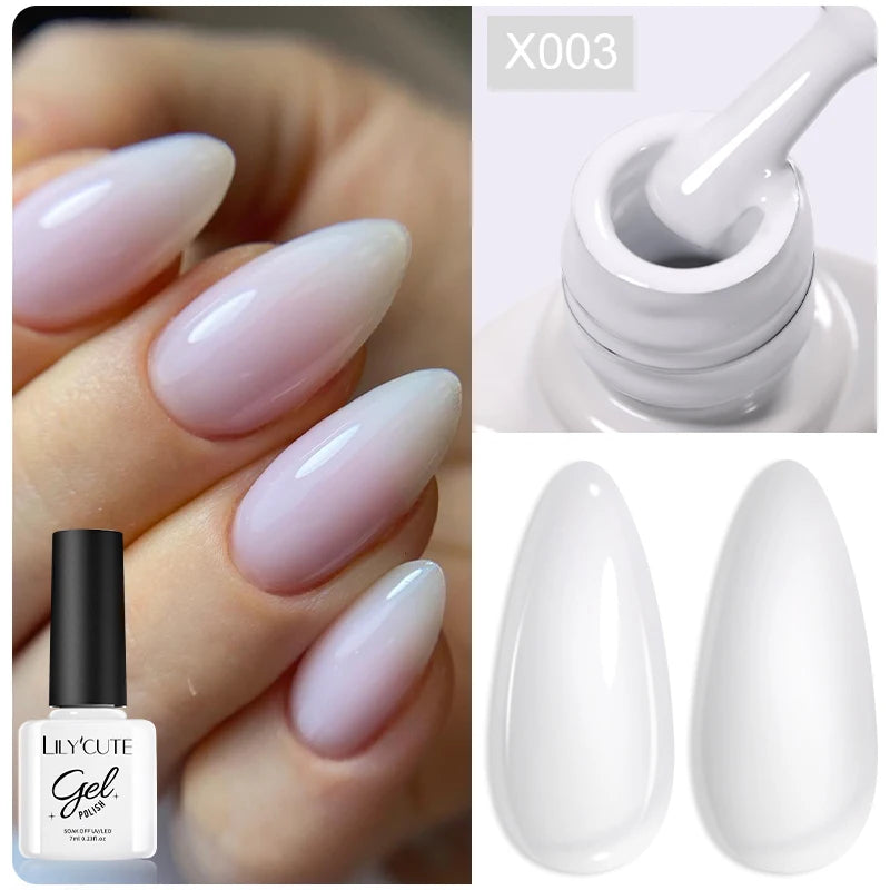 LILYCUTE 8ml Pink Dried Flower Gel Nail Polish Natural Flower Fairy Nail Art Gel Soak Off UV LED Painting Varnish For Nails DIY