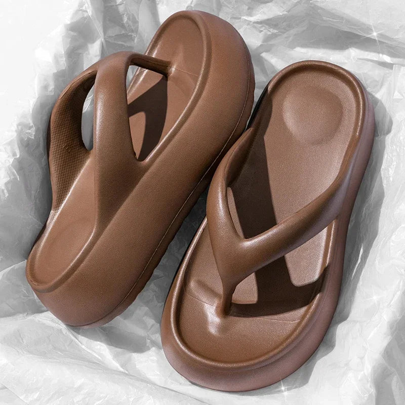 Summer Thick Bottom EVA Flip Flops for Women Non Slip Platform Sandals Woman Fashion Clip Toe Outdoor Slippers Soft Beach Slides