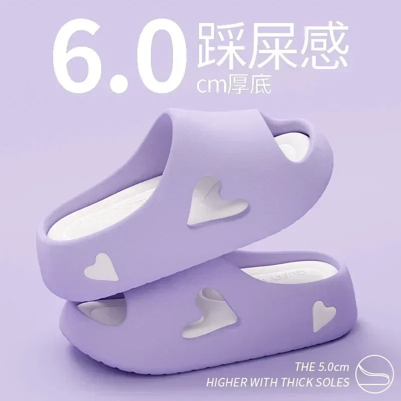 Summer Indoor Outdoor Women Sandal Platform Style Soft EVA Non Slip Love Design Home House Slippers Beach Slides Flip Flops shoe