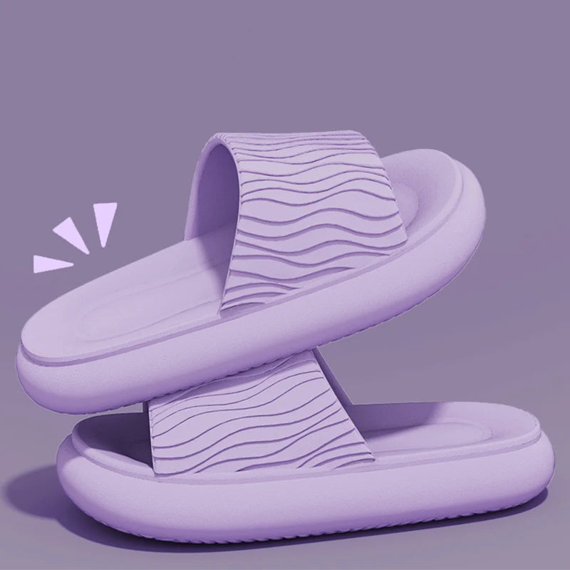 Soft Bottom Eva Cloud Slippers Women Red Thick Platform Pillow Slides Woman 2025 Summer Non Slip Beach Sandals Couple Flip Flops