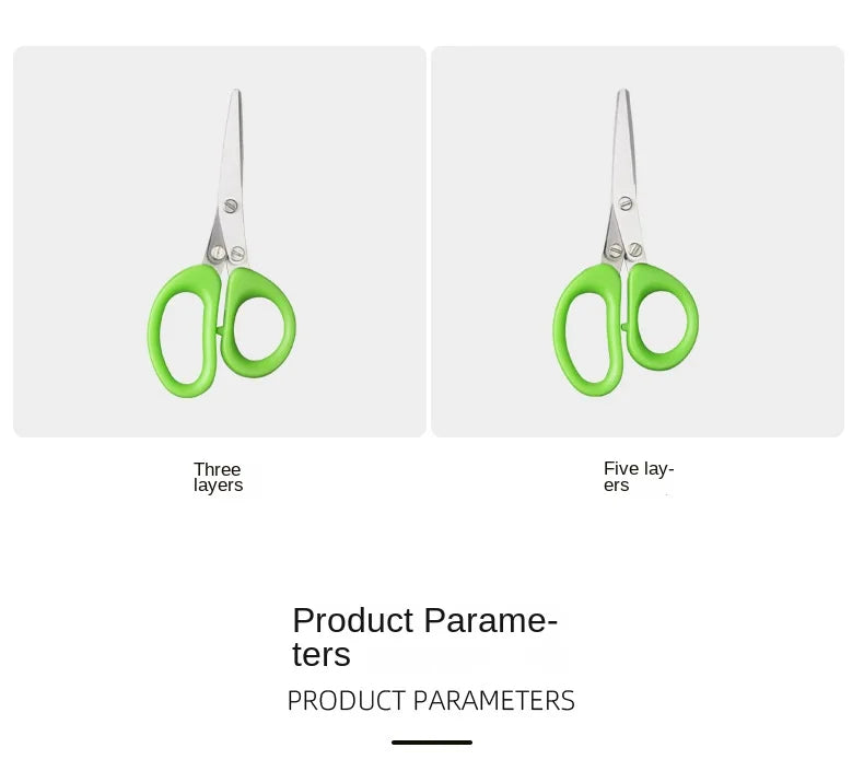 3/5 Layers Multi-functional Stainless Steel Kitchen Knives Scissors shallot Sushi Shredded Scallion Cut Herb Spices Scissors