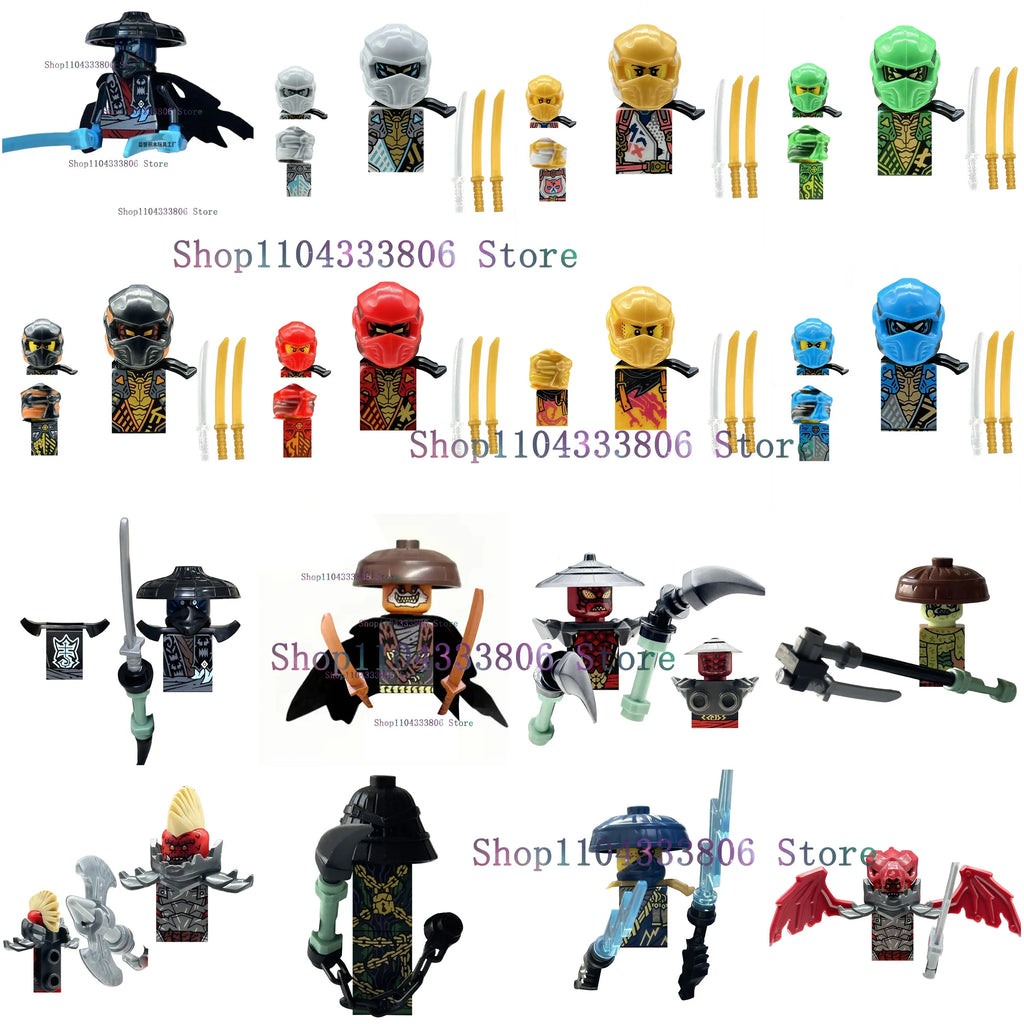 Anime Cartoon TV Ninja Toy Dragons Rising Forbidden Five Nokt Rox Zarkt Drix Kur Pixal Bricks Building Blocks for Kids Gifts