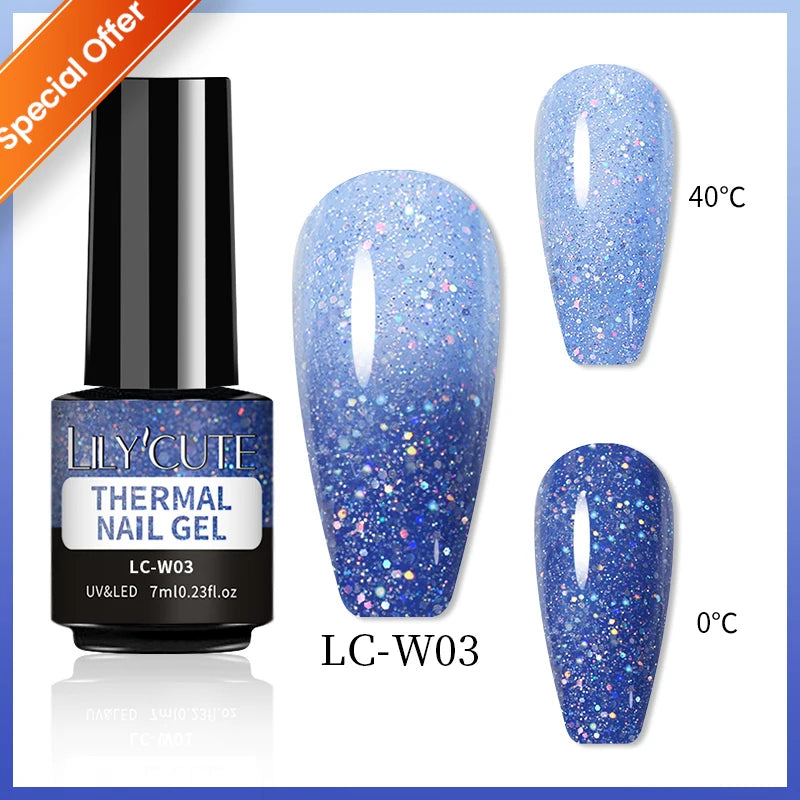 LILYCUTE 184 Colors 7ML Nail Gel Polish Semi-Permanent Glitter Soak Off Base Top Coat UV LED Nail Gel Varnish Nail Art Manicure