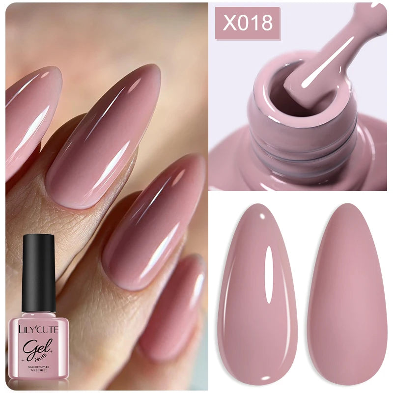 LILYCUTE 8ml Pink Dried Flower Gel Nail Polish Natural Flower Fairy Nail Art Gel Soak Off UV LED Painting Varnish For Nails DIY
