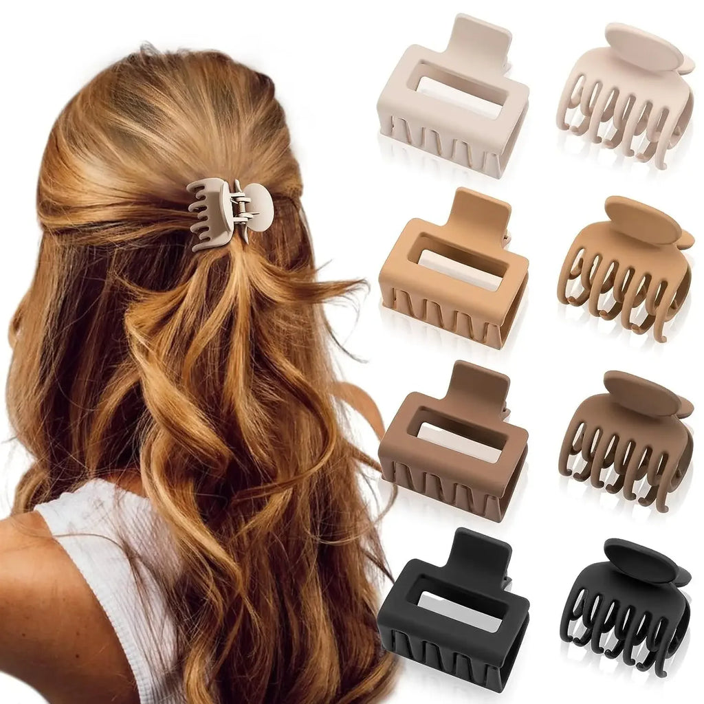 Fashion Medium Hair Claw Clips Non-slip Crab Square Matte for Women Girls, Strong Hold Banana Clips for Thick Thin Hair