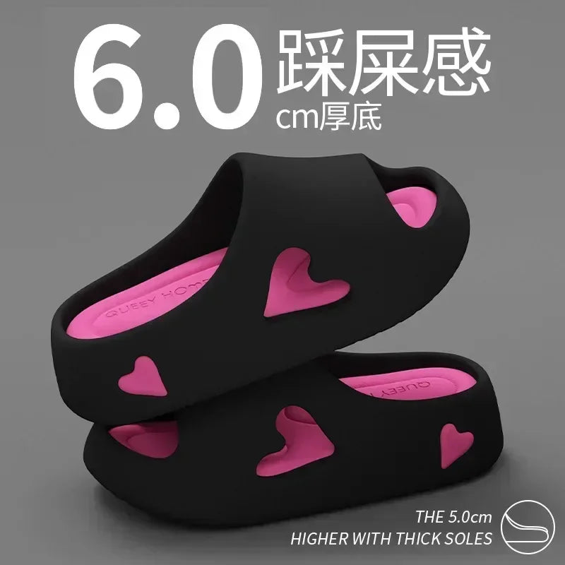 Summer Indoor Outdoor Women Sandal Platform Style Soft EVA Non Slip Love Design Home House Slippers Beach Slides Flip Flops shoe