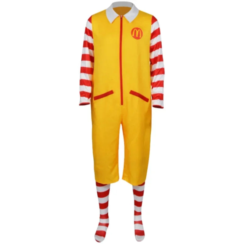 Halloween  Costume de Cosplay pour hommes, combinaisons + chaussettes, Costume pour Ronald McDonald, fête adulte