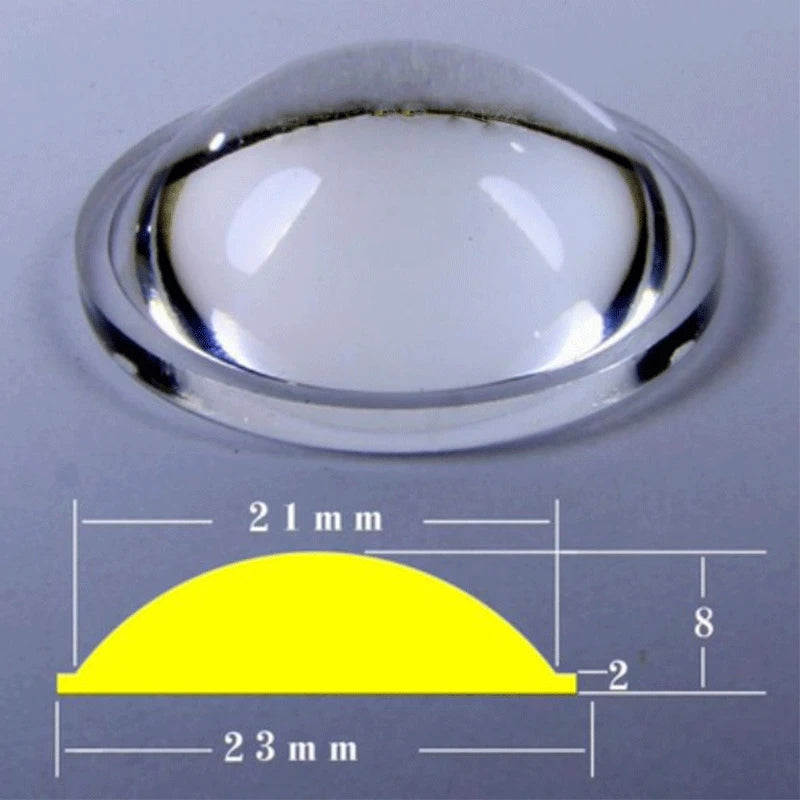 20-66mm Edged Acrylic Plano-convex Lens Flashlight LED Lens Focusing Torch Accessories Magnifying Glass Convex Lens