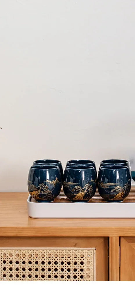 180ml Japanese-style simple master Mug Ceramic tea bowl cup household Jilan simple ceramic large teacup Tea set for a single cup