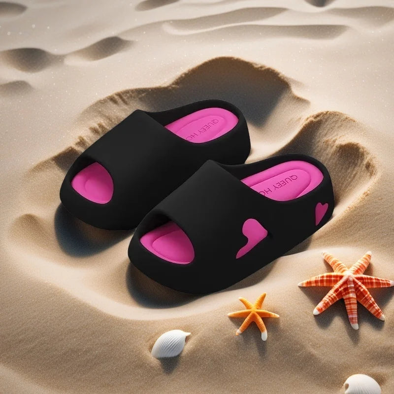 Summer Indoor Outdoor Women Sandal Platform Style Soft EVA Non Slip Love Design Home House Slippers Beach Slides Flip Flops shoe