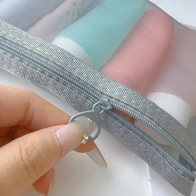 1/3pcs Mesh Clear Cosmetic Bags Small Large Black Makeup Bag Portable Travel Toiletry Organizer Case Lipstick Storage Pouch