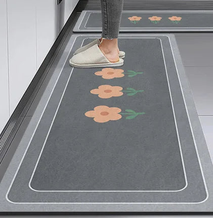 VIKAMA Kitchen Long Rug Diatomite Mat Super-Absorbent Kitchen Floor Mat Anti-Slip Bathroom Foot Pad Room Door Mat