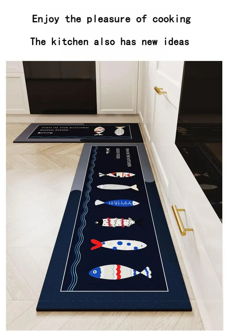 VIKAMA Kitchen Long Rug Diatomite Mat Super-Absorbent Kitchen Floor Mat Anti-Slip Bathroom Foot Pad Room Door Mat