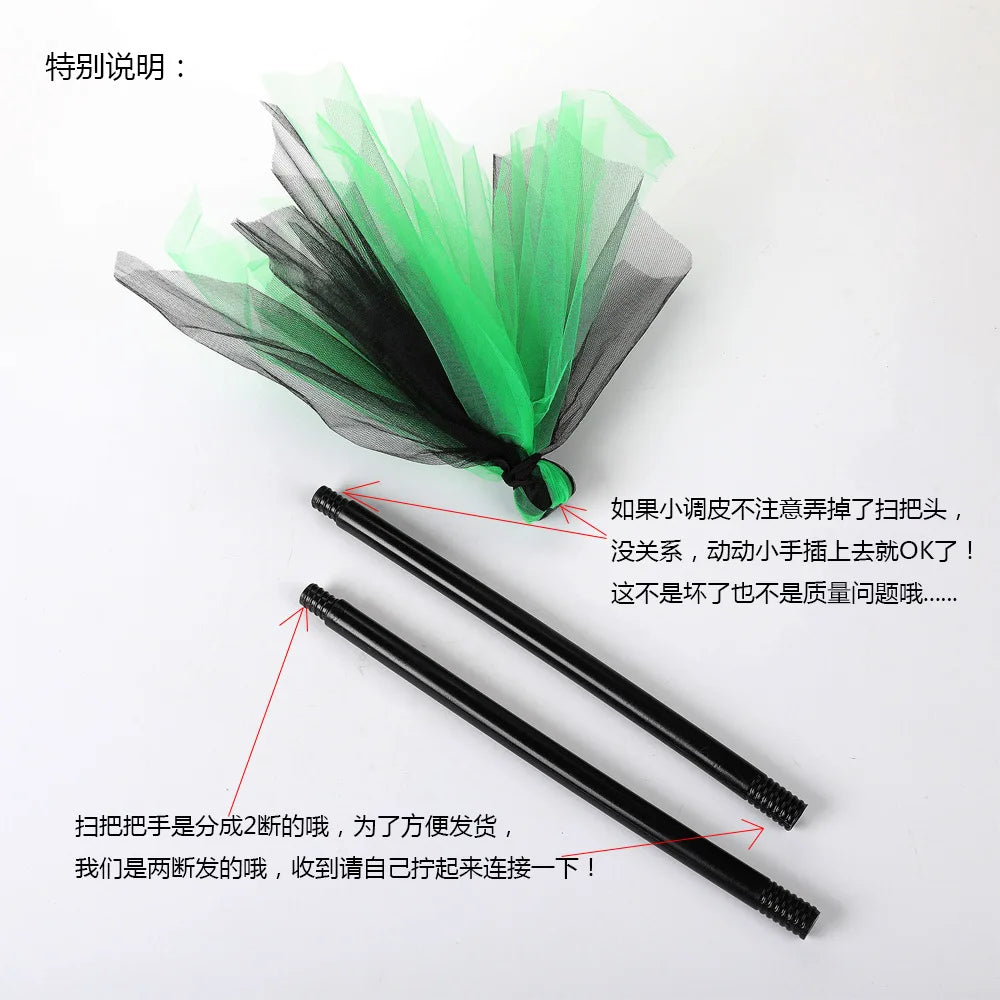 Halloween Costume for Kids Girls Witch Cosplay Tutu Knee Dress with Hat Broom Children Carnival Vestidos Fancy Clothes New