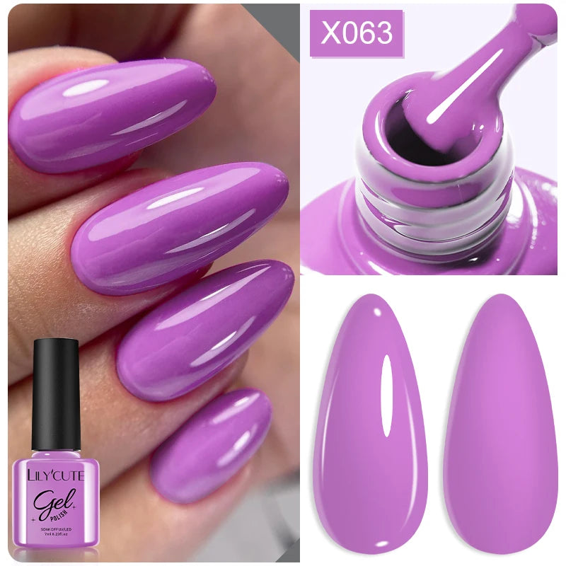 LILYCUTE 8ml Pink Dried Flower Gel Nail Polish Natural Flower Fairy Nail Art Gel Soak Off UV LED Painting Varnish For Nails DIY