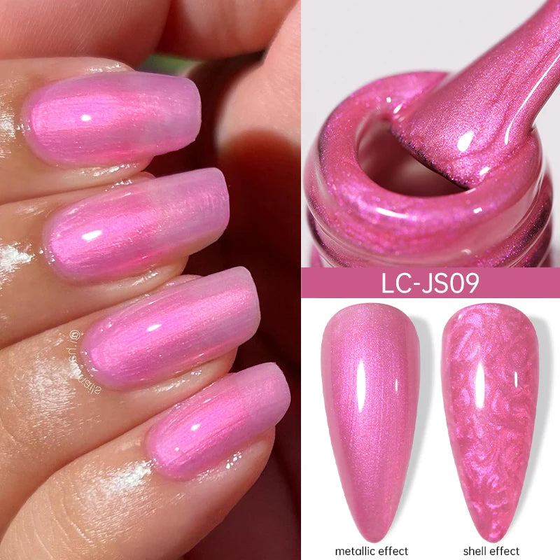 LILYCUTE 8ml Pink Dried Flower Gel Nail Polish Natural Flower Fairy Nail Art Gel Soak Off UV LED Painting Varnish For Nails DIY