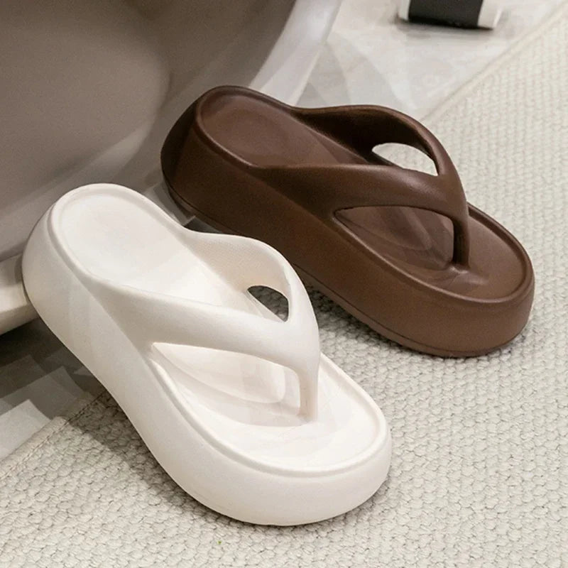 Summer Thick Bottom EVA Flip Flops for Women Non Slip Platform Sandals Woman Fashion Clip Toe Outdoor Slippers Soft Beach Slides