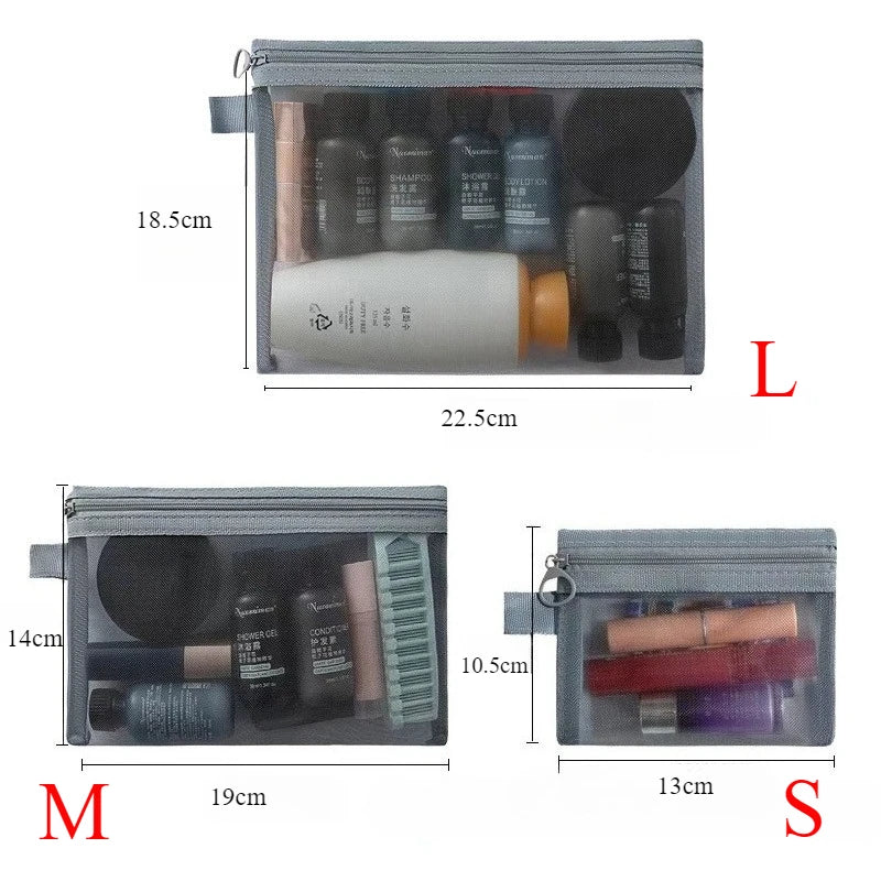 1/3pcs Mesh Clear Cosmetic Bags Small Large Black Makeup Bag Portable Travel Toiletry Organizer Case Lipstick Storage Pouch