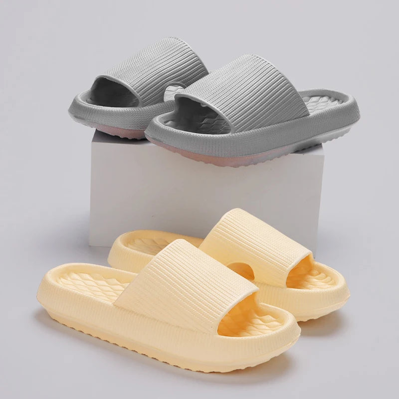 Lucyever 2024 Summer Non-slip Soft Cloud Slippers Women Comfy Eva Thick Platform Slides Woman Couple Bathroom Home Flip Flops 45